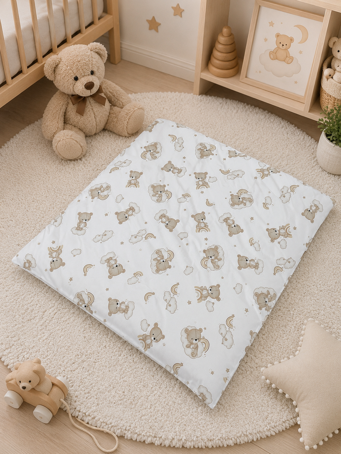 Štvorcová obliečka na perinku Teddy hnedá 73x73 cm
